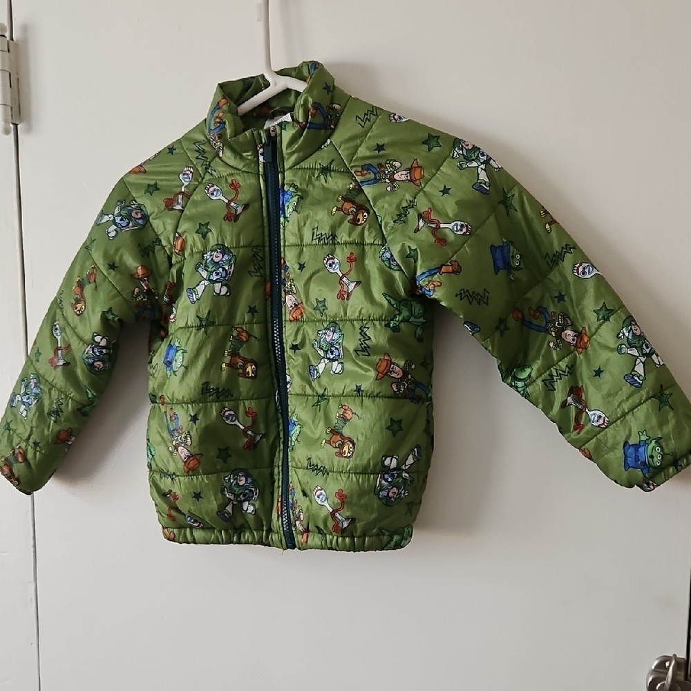 Disney Toys Story Toddler Puffer Jacket Size 4, Green